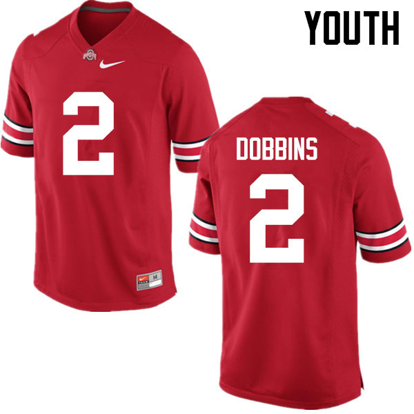 Ohio State Buckeyes J.K. Dobbins Youth #2 Red Game Stitched College Football Jersey